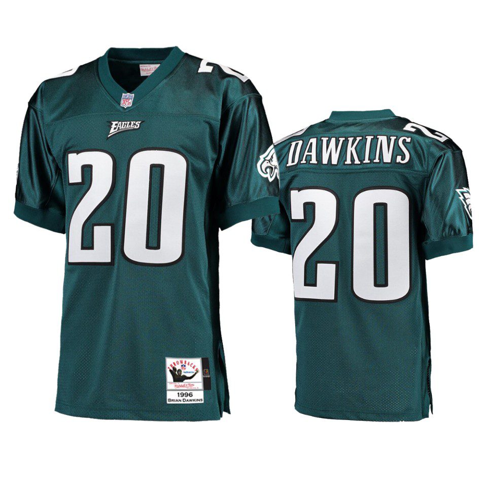 Brian Dawkins Philadelphia Eagles Mitchell & Ness Midnight Green 1996 Throwback Authentic Jersey 1 eagles brian dawkins midnight green 1996 throwback authentic retired player jersey