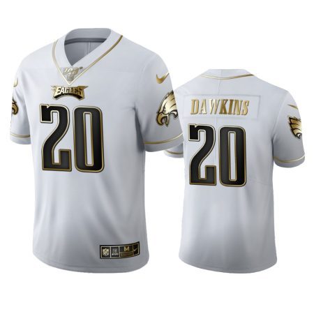 Brian Dawkins Eagles White 100th Season Golden Edition Jersey