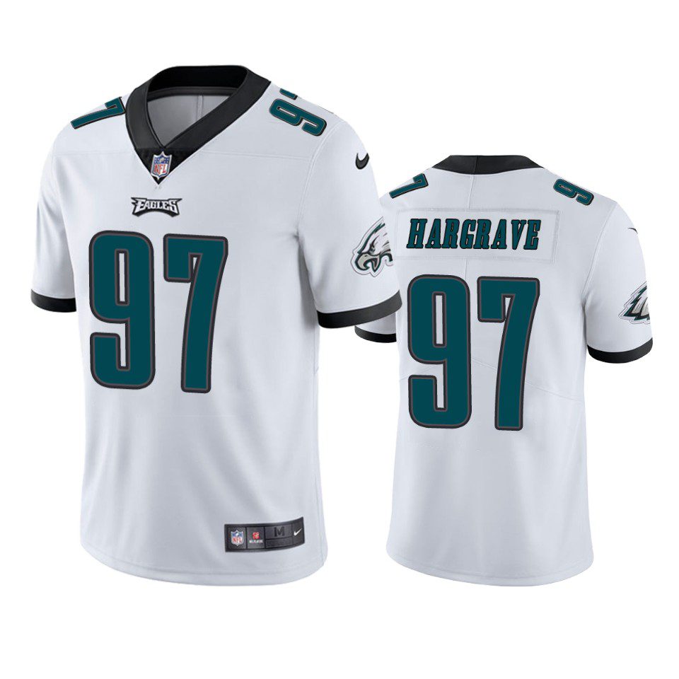 Javon Hargrave Philadelphia Eagles White Vapor Limited Jersey 1 eagles javon hargrave white vapor jersey