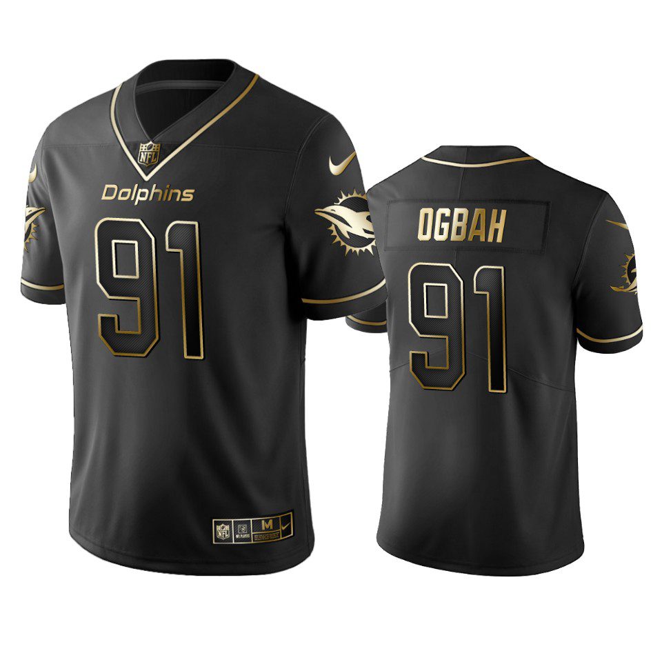Dolphins Emmanuel Ogbah Black Golden Edition Vapor Limited Jersey 1 emmanuel ogbah dolphins black golden edition jersey