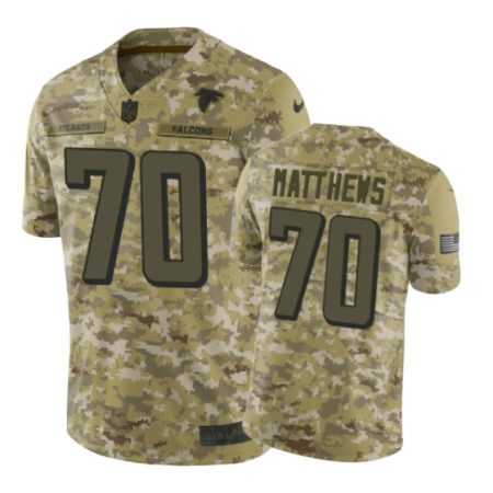 Atlanta Falcons #70 2018 Salute To Service Jake Matthews Jersey Camo -Nike Limited