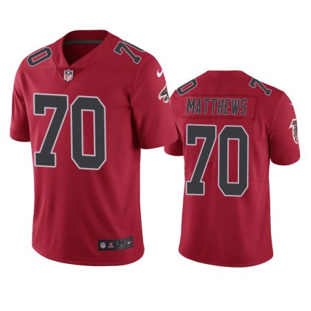 Atlanta Falcons #70 Men's Red Jake Matthews Color Rush Limited Jersey