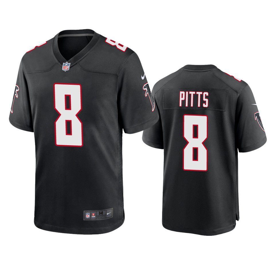 Atlanta Falcons Kyle Pitts Black Throwback Game Jersey 1 falcons kyle pitts black throwback game jersey