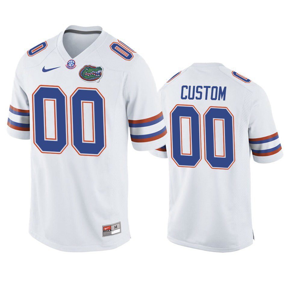 Florida Gators Custom White Away Game Jersey 1 florida gators custom white away game jersey