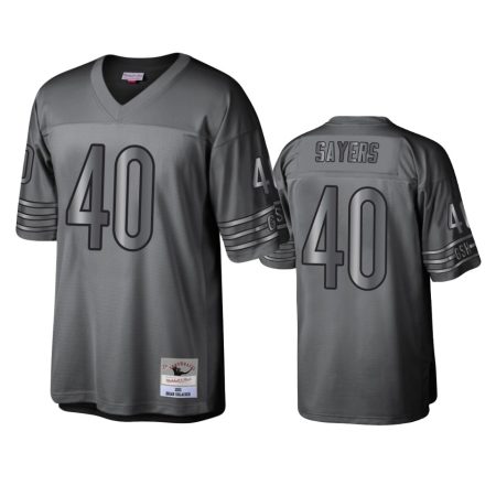 Chicago Bears Gale Sayers 2001 Charcoal Throwback Metal Legacy Jersey