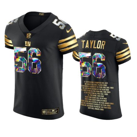 New York Giants Lawrence Taylor Black Career Highlights Awards Diamond Edition Jersey - Men's