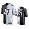 Baltimore Ravens J.K. Dobbins Black White Split Game Jersey 2 j.k. dobbins ravens black white split game jersey
