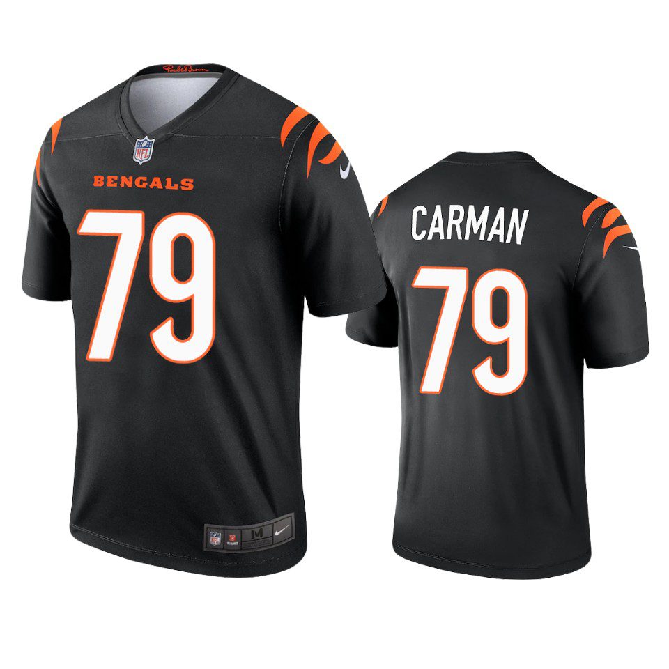 Cincinnati Bengals Jackson Carman Black Legend Jersey 1 jackson carman bengals black legend jersey
