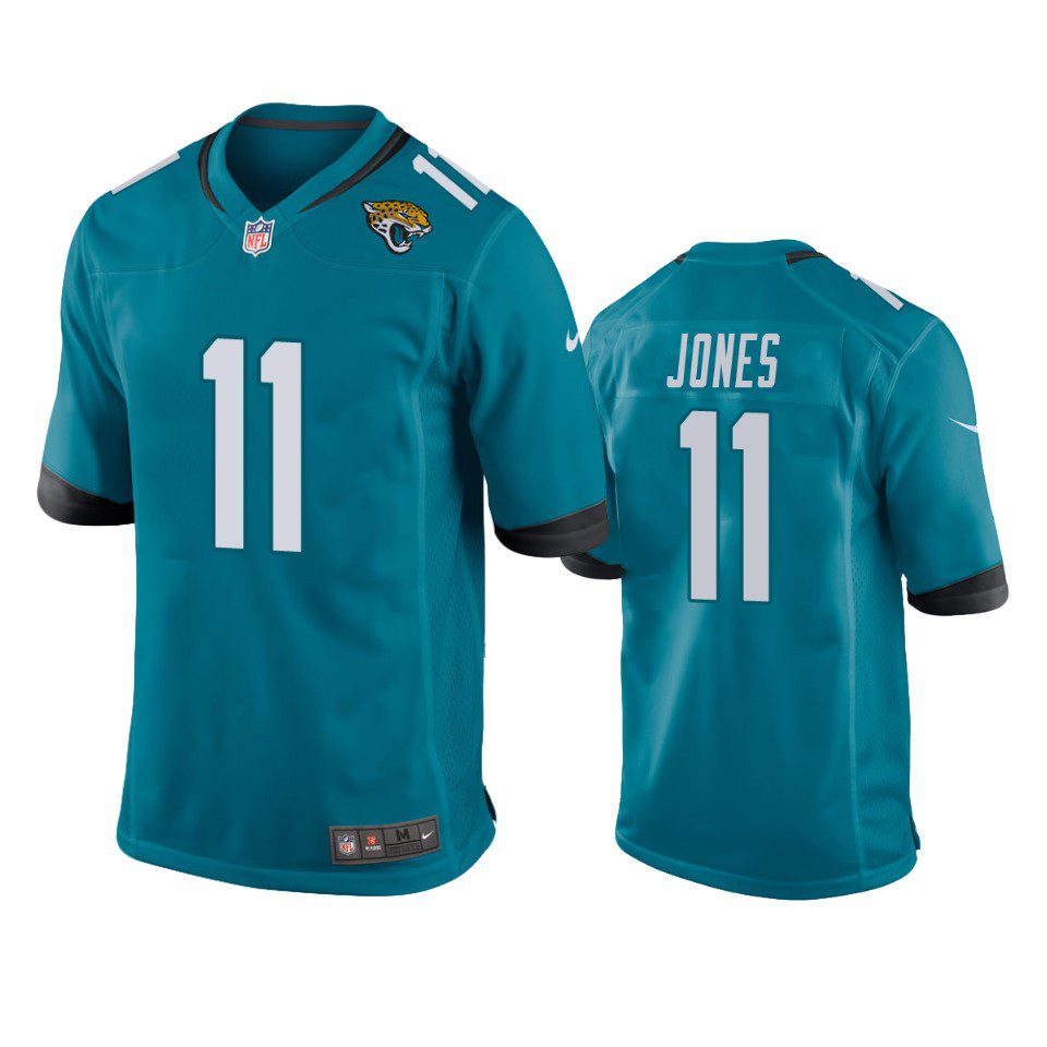 Jacksonville Jaguars Marvin Jones Teal Game Jersey 1 jaguars marvin jones teal game jersey