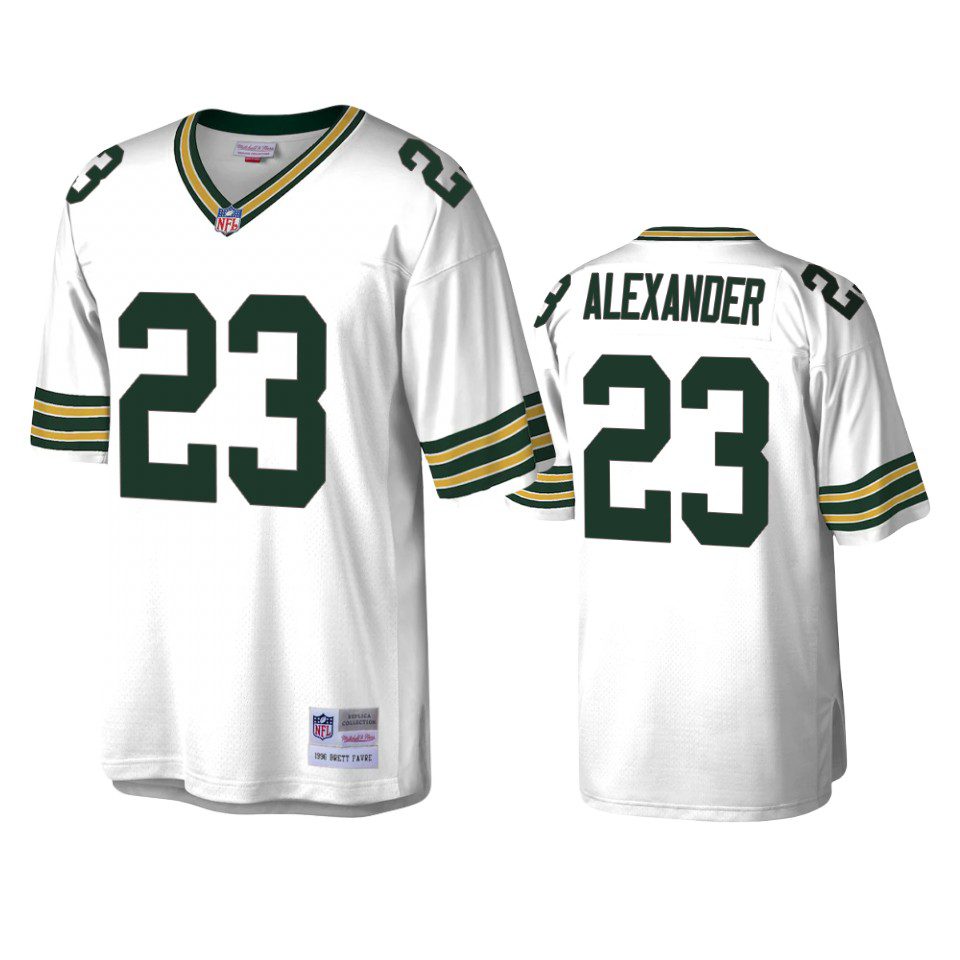 Green Bay Packers Jaire Alexander 1996 White Legacy Replica Throwback Jersey 1 jaire alexander packers white legacy replica throwback jersey