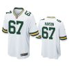 Green Bay Packers Jake Hanson White Game Jersey 2 jake hanson packers white game jersey