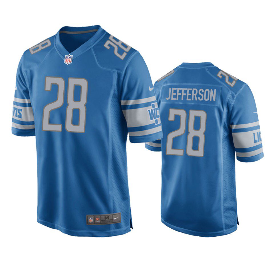 Detroit Lions Jermar Jefferson Blue Game Jersey 1 jermar jefferson lions blue game jersey