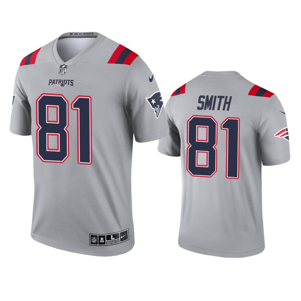 New England Patriots Jonnu Smith Gray Inverted Legend Jersey 1 jonnu smith patriots inverted legend gray jersey