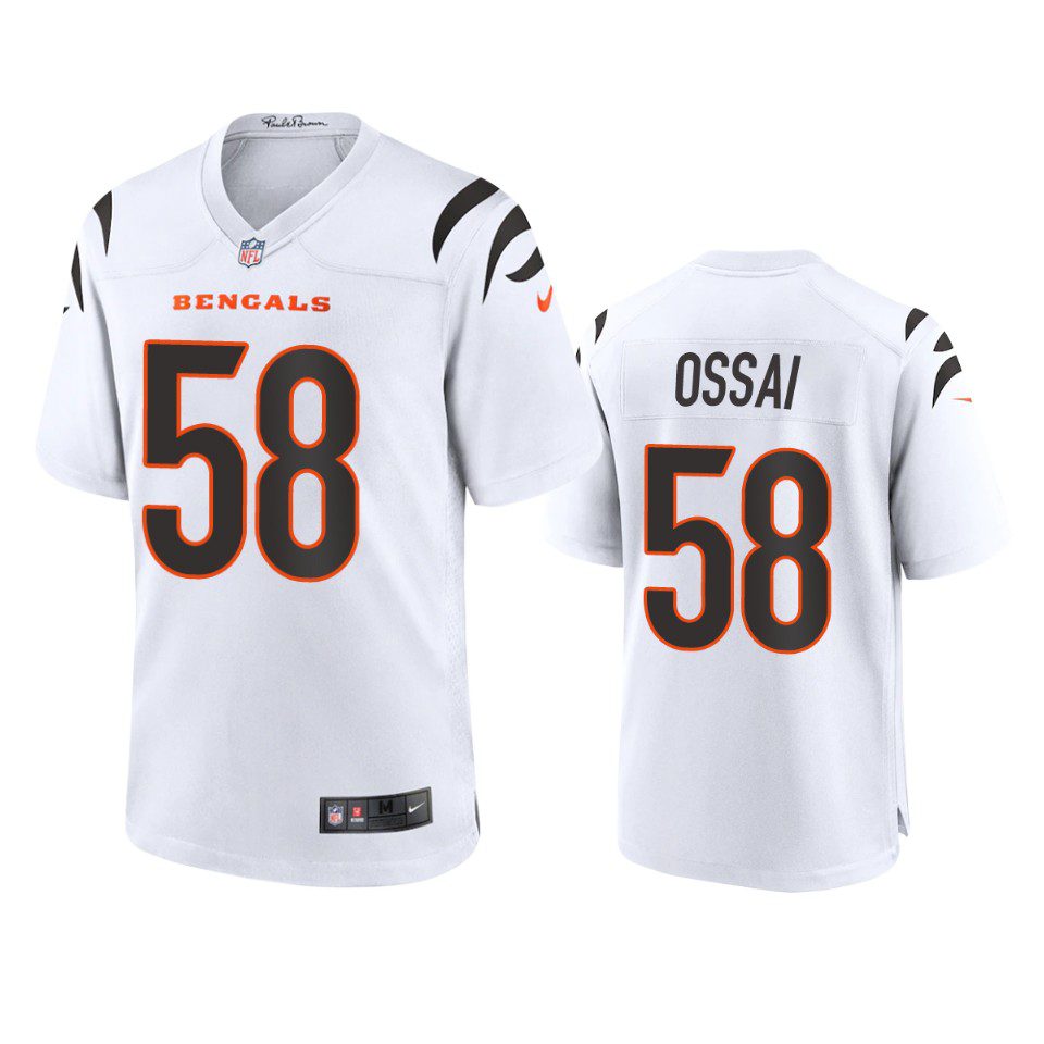 Cincinnati Bengals Joseph Ossai White Game Jersey 1 joseph ossai bengals white game jersey