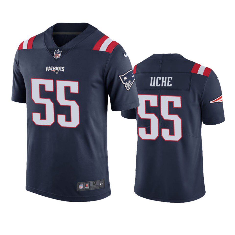 Color Rush Limited New England Patriots Josh Uche Navy Jersey 1 josh uche patriots color rush limited navy jersey
