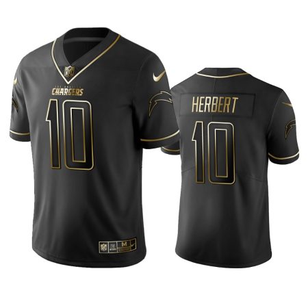 Chargers Justin Herbert Black Golden Edition Vapor Limited Jersey