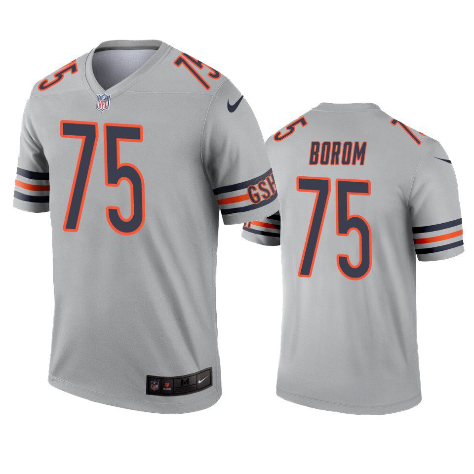 Chicago Bears Larry Borom Silver Inverted Legend Jersey 1 larry borom bears silver inverted legend jersey