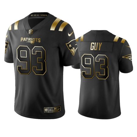 New England Patriots Lawrence Guy Black Golden Limited Jersey