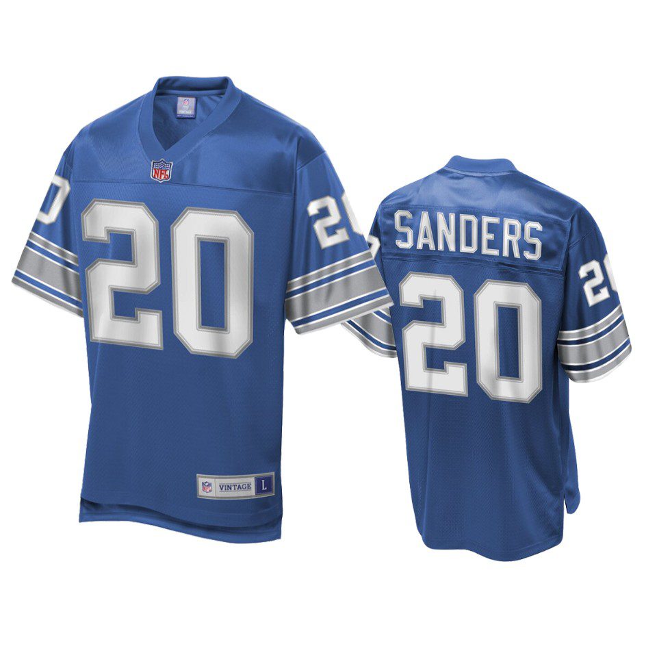 Barry Sanders Detroit Lions Light Blue NFL Pro Line Jersey 1 lions barry sanders light blue nfl pro line retired player jersey