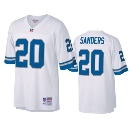 Barry Sanders Detroit Lions Mitchell & Ness White Replica Jersey