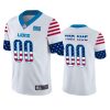 Custom Detroit Lions White Stars & Stripes Independence Day Jersey 2 lions custom white independence day vapor jersey