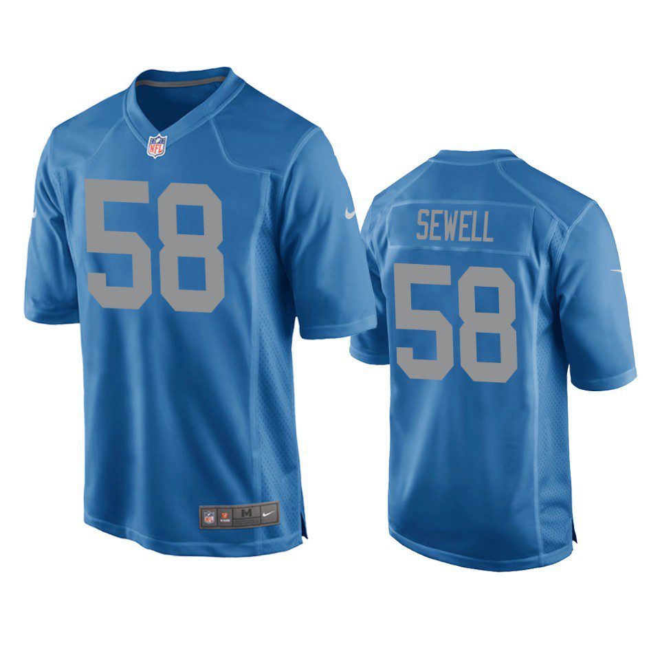 Detroit Lions Penei Sewell Blue Throwback Game Jersey 1 lions penei sewell blue throwback game jersey