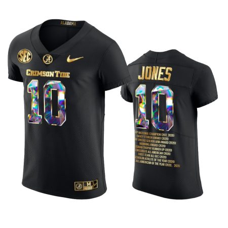 Alabama Crimson Tide Mac Jones 2017–2020 Black College Career Awards Glory Diamond Edition Jersey
