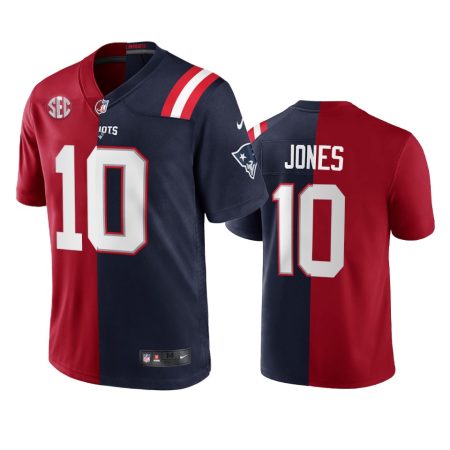 Alabama Crimson Tide X Patriots Mac Jones Crimson Navy Split Edition Exclusive Jersey