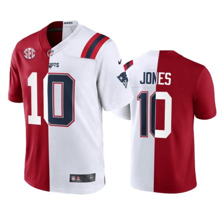 Alabama Crimson Tide X Patriots Mac Jones Crimson White Split Edition Commemorative Jersey
