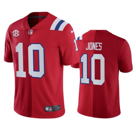 Alabama Crimson Tide X Patriots Mac Jones Red Split Edition Two-Tone Jersey