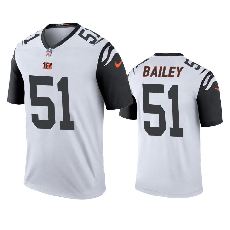 Cincinnati Bengals Markus Bailey White Color Rush Legend Jersey 1 markus bailey bengals white color rush legend jersey