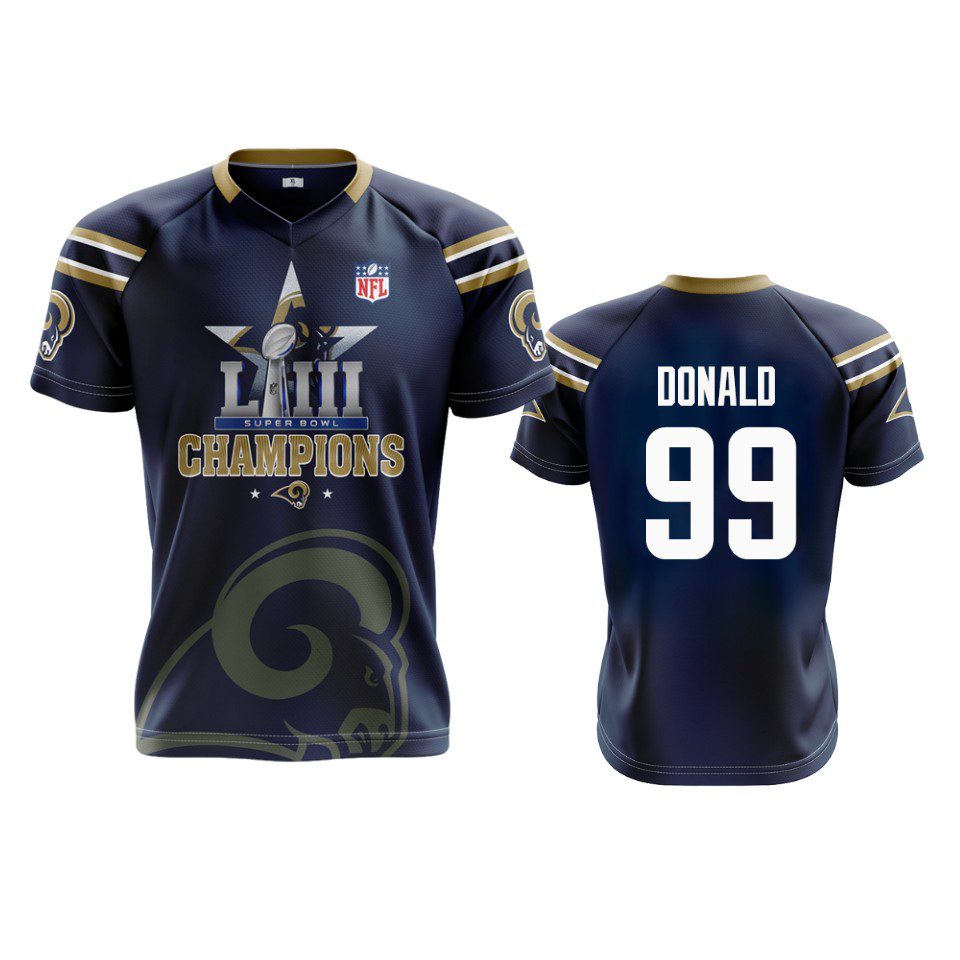 Los Angeles Rams Aaron Donald Navy Nike Super Bowl LIII Champions Commemorative Jersey - Men 1 men navy aaron donald jersey 0a