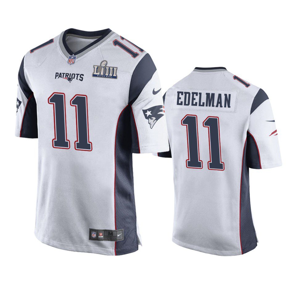 New England Patriots Julian Edelman White Nike Super Bowl LIII Game Jersey - Men 1 men white julian edelman jersey 0a