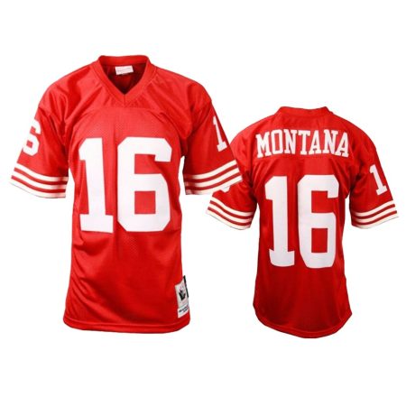 Men's 49ers Joe Montana Scarlet Authentic Throwback Jersey