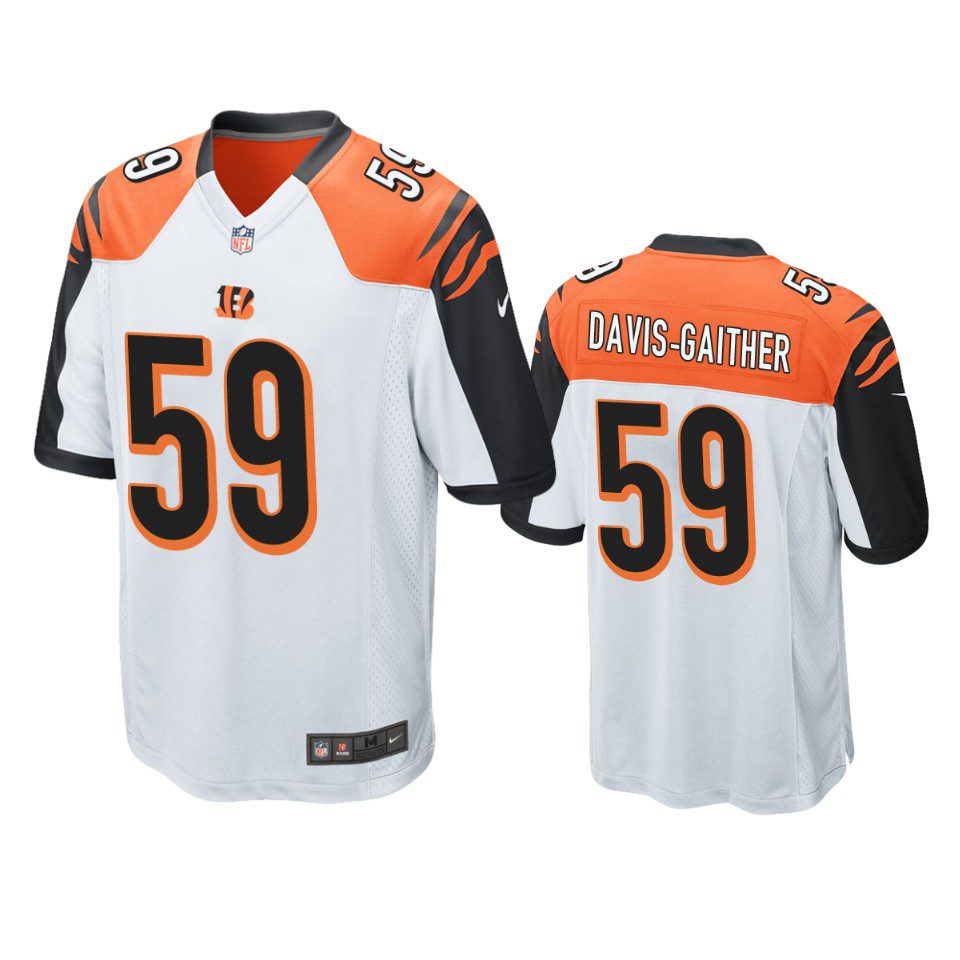 Cincinnati Bengals Akeem Davis-Gaither White Game Jersey 1 mens akeem davis gaither bengals white game jersey