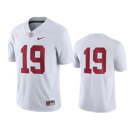 Alabama Crimson Tide #19 White Game Jersey