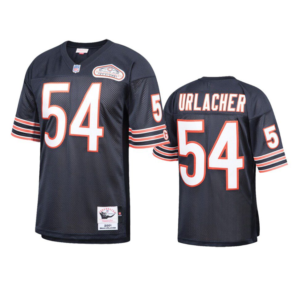 Chicago Bears Brian Urlacher Navy 2001 Authentic Throwback Jersey 1 mens bears brian urlacher navy throwback 2001 authentic jersey