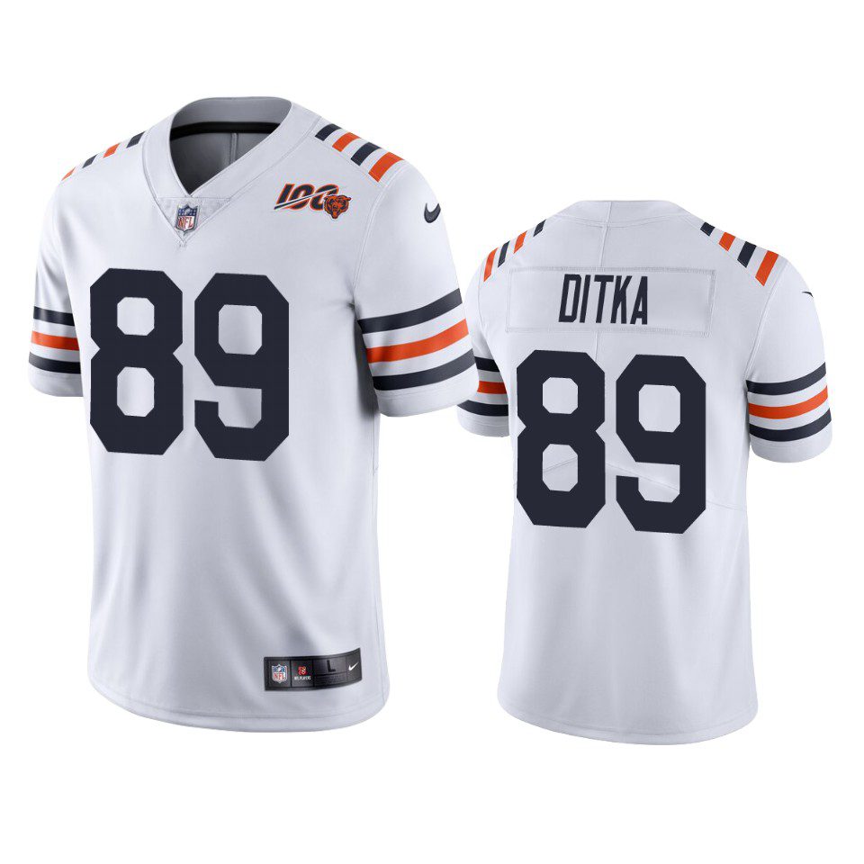 Bears Mike Ditka White 100th Season Alternate Classic Limited Jersey 1 mens bears mike ditka white alternate classic limited 100th season jersey