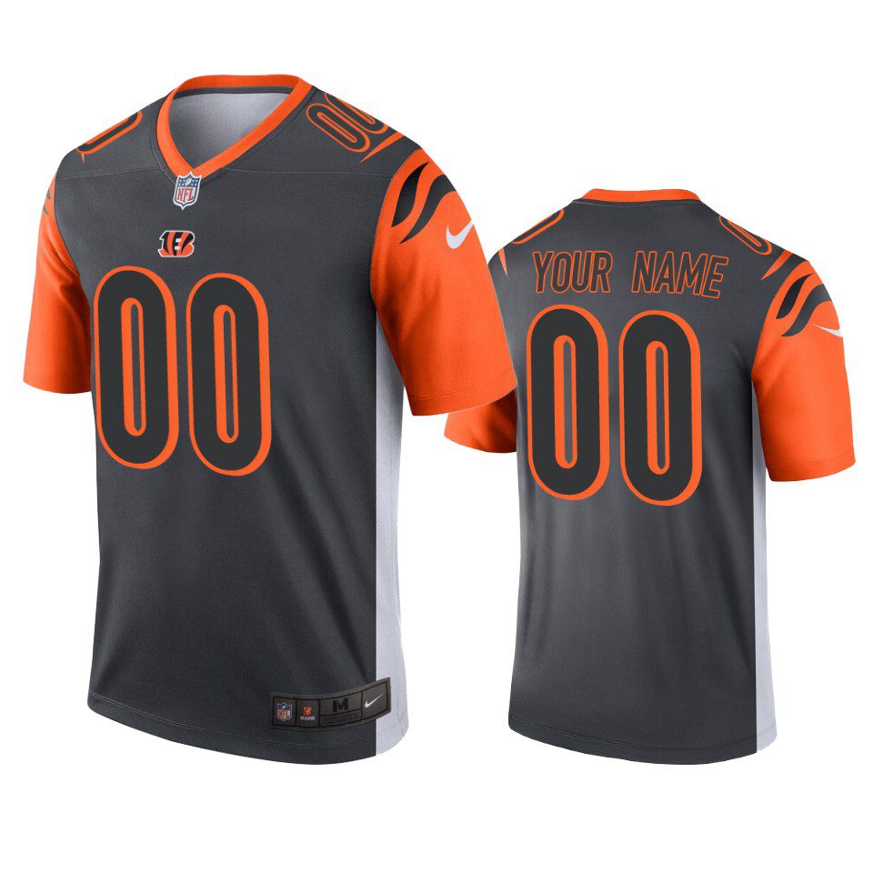 Cincinnati Bengals Custom Silver Inverted Legend Jersey 1 mens bengals custom silver inverted legend jersey