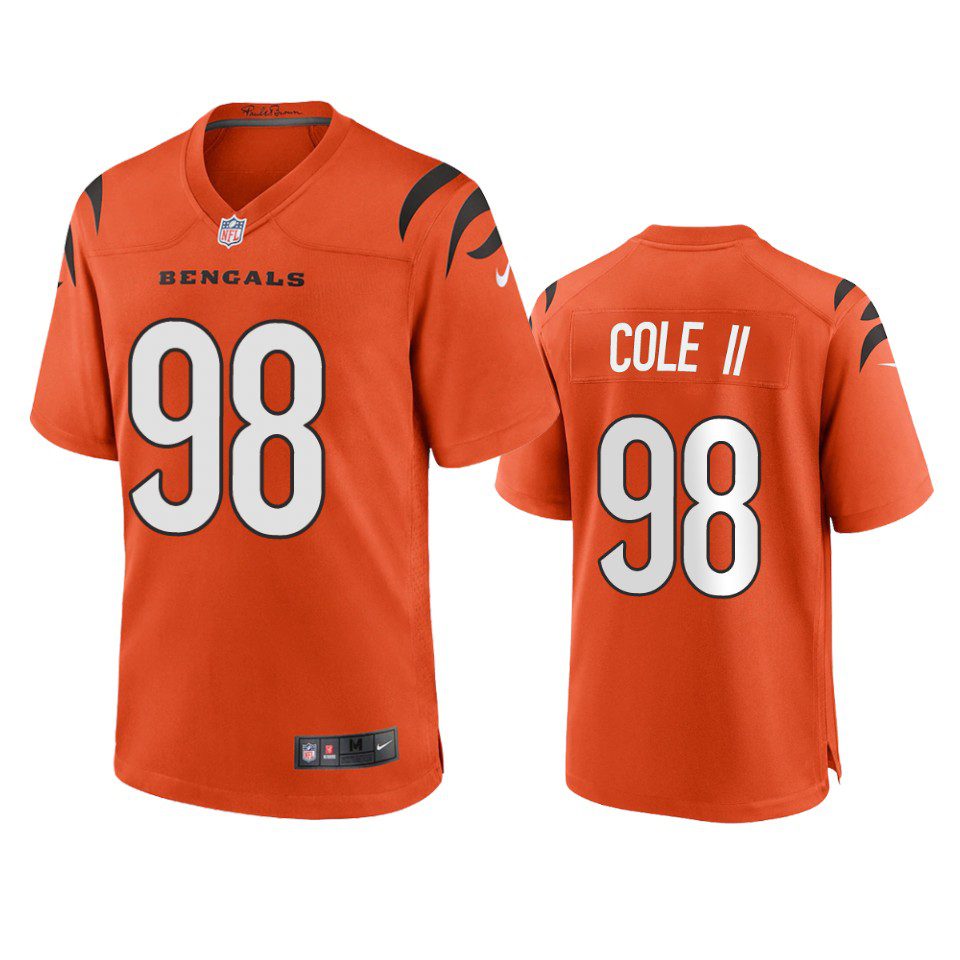 Cincinnati Bengals D.J. Reader Orange 2021 Game Jersey 1 mens bengals d.j. reader orange 2021 game jersey