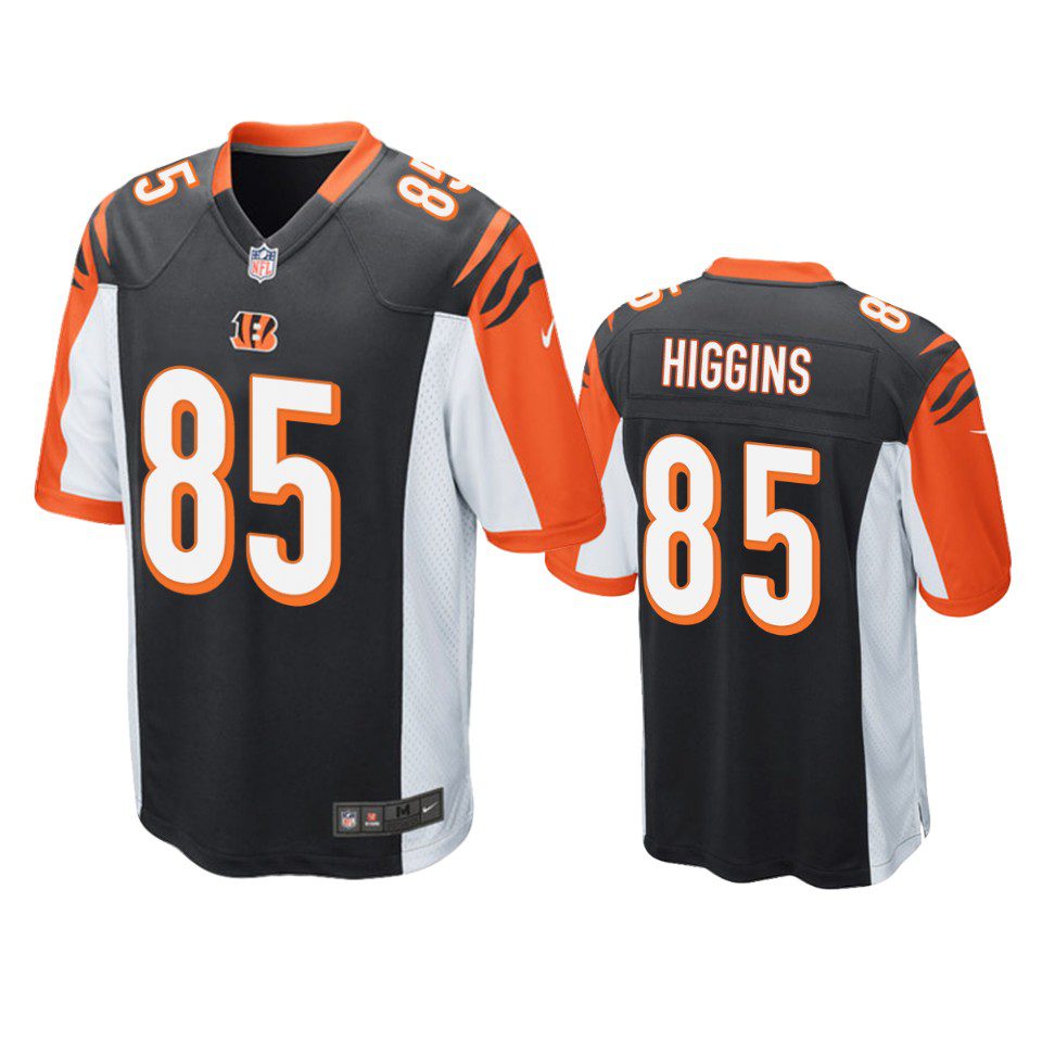 Cincinnati Bengals Tee Higgins Black 2020 NFL Draft Game Jersey 1 mens bengals tee higgins black game jersey