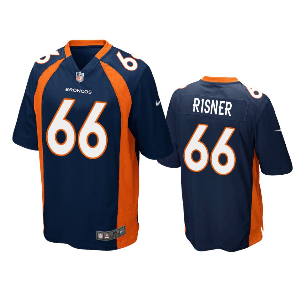 Denver Broncos Dalton Risner Navy 2019 NFL Draft Game Jersey 1 mens broncos dalton risner navy game jersey
