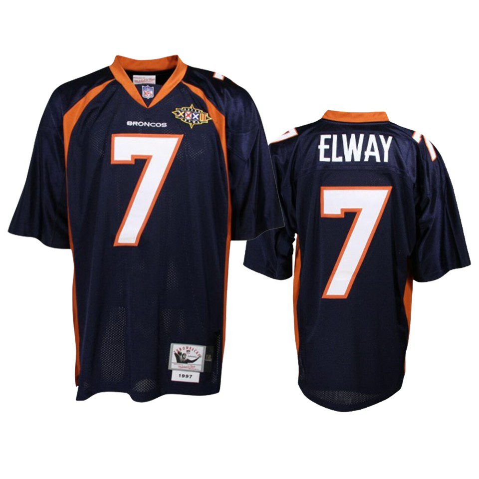 Denver Broncos John Elway Navy Authentic Throwback Jersey 1 mens broncos john elway navy authentic throwback jersey