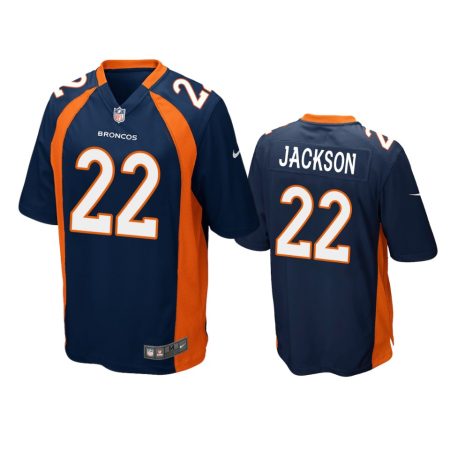 Denver Broncos #22 Kareem Jackson Navy Game Jersey - Men's