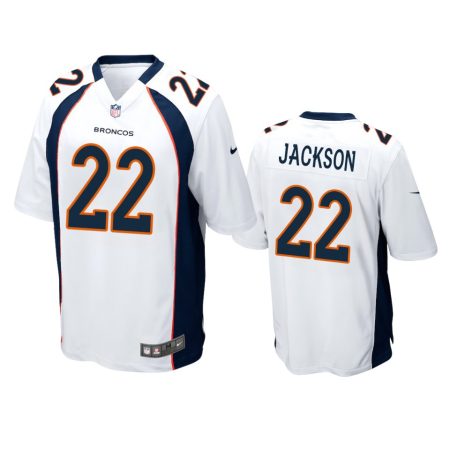 Denver Broncos #22 Kareem Jackson White Game Jersey - Men's