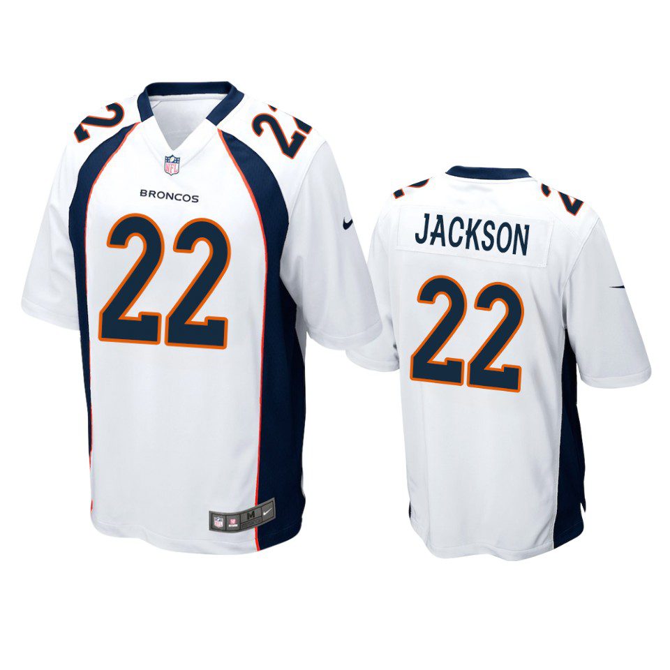 Denver Broncos #22 Kareem Jackson White Game Jersey - Men's 1 mens broncos kareem jackson white game jersey