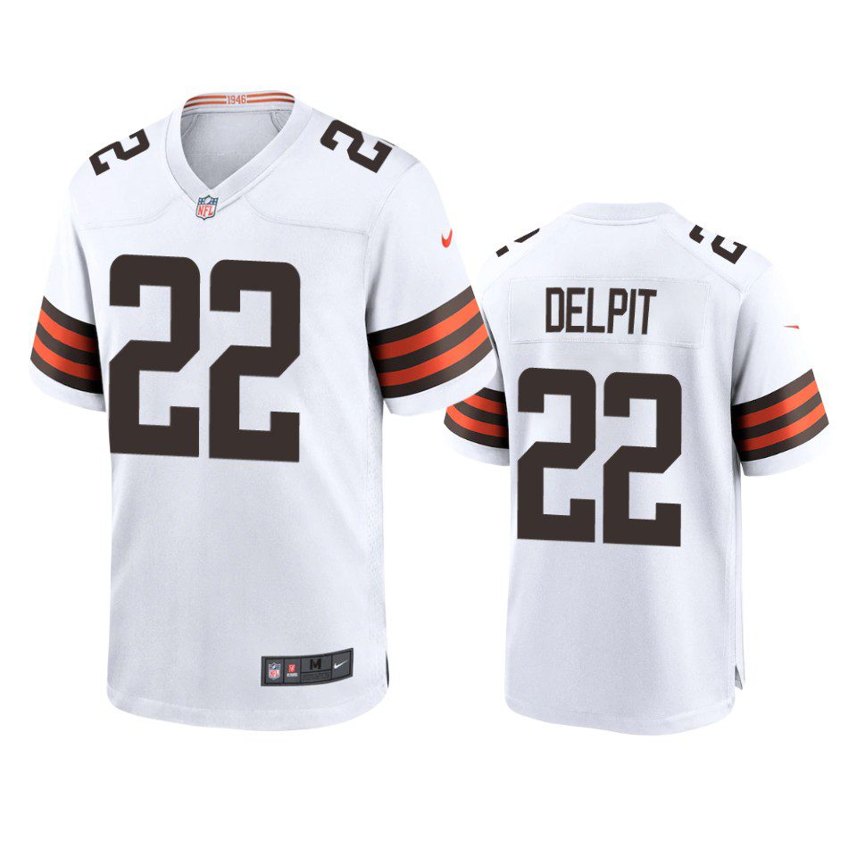 Cleveland Browns Grant Delpit White 2020 NFL Draft Game Jersey 1 mens browns grant delpit white game jersey