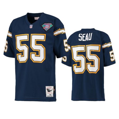 Junior Seau Chargers Mitchell & Ness Navy Authentic Throwback Jersey