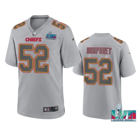 Kansas City Chiefs Creed Humphrey Gray Super Bowl LVII Atmosphere Jersey