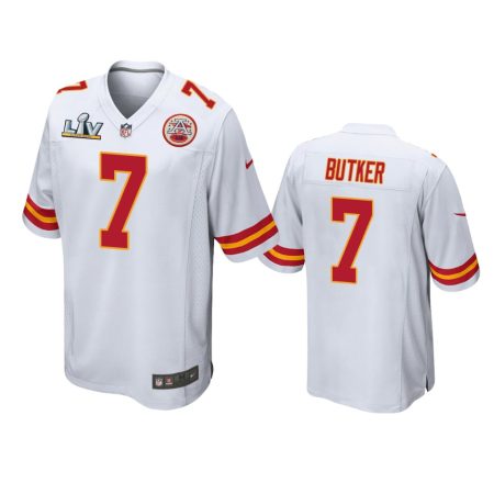 Kansas City Chiefs Harrison Butker White Super Bowl LV Game Jersey